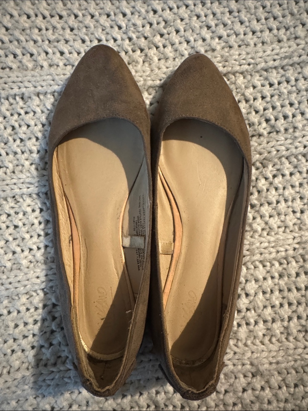 Massimo Taupe Suede Pointed Flats